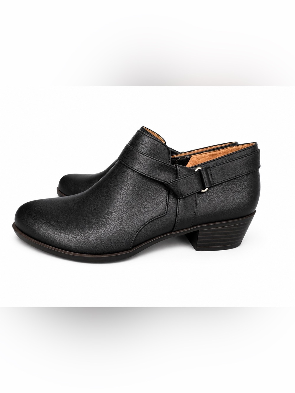 LifeStride Arden Velocity 2.0 Black Ankle Booties‎ Women’s 9W Wide Side Zip